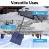 imageSuperio Kids Snow Shovel Plastic Small Shovel for Snow Removal with Wooden Handle Heavy Duty 12quot Blade Blue 2 PackOrangeNavy