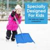 imageSuperio Kids Snow Shovel Plastic Small Shovel for Snow Removal with Wooden Handle Heavy Duty 12quot Blade Blue 2 PackOrangeNavyBlue
