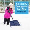 imageSuperio Kids Snow Shovel Plastic Small Shovel for Snow Removal with Wooden Handle Heavy Duty 12quot Blade Navy 1 PackMulti