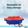 imageSuperio Pack of 2 Toboggan Snow Sleds for Kids and Adults 37quot Plastic Sleds with Pull Ropes and HandlesBlue