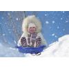 imageSuperio Pack of 2 Toboggan Snow Sleds for Kids and Adults 37quot Plastic Sleds with Pull Ropes and HandlesGreen