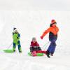 imageSuperio Pack of 2 Toboggan Snow Sleds for Kids and Adults 37quot Plastic Sleds with Pull Ropes and HandlesGreen