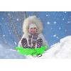 imageSuperio Pack of 2 Toboggan Snow Sleds for Kids and Adults 37quot Plastic Sleds with Pull Ropes and HandlesGreen