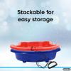 imageSuperio Pack of 2 Toboggan Snow Sleds for Kids and Adults 37quot Plastic Sleds with Pull Ropes and HandlesRedBlue