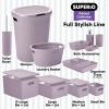imageSuperio Ribbed Collection  Decorative Plastic Lidded Home Storage Bins Organizer Baskets Large Lilac Purple 1 Pack  15 Liter Stackable Container Box for Organizing Closet Shelves Drawer ShelfXLarge 22 Liter