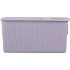 imageSuperio Ribbed Collection  Decorative Plastic Lidded Home Storage Bins Organizer Baskets Large Lilac Purple 1 Pack  15 Liter Stackable Container Box for Organizing Closet Shelves Drawer ShelfMedium 5 Liter