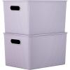 imageSuperio Ribbed Collection  Decorative Plastic Lidded Home Storage Bins Organizer Baskets Large Lilac Purple 1 Pack  15 Liter Stackable Container Box for Organizing Closet Shelves Drawer ShelfXLarge 22 Liter