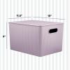 imageSuperio Ribbed Collection  Decorative Plastic Lidded Home Storage Bins Organizer Baskets Large Lilac Purple 1 Pack  15 Liter Stackable Container Box for Organizing Closet Shelves Drawer ShelfXLarge 22 Liter