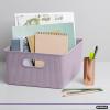 imageSuperio Ribbed Collection  Decorative Plastic Lidded Home Storage Bins Organizer Baskets Large Lilac Purple 1 Pack  15 Liter Stackable Container Box for Organizing Closet Shelves Drawer ShelfLarge 15 Liter