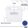 imageSuperio Ribbed Collection  Decorative Plastic Lidded Home Storage Bins Organizer Baskets Large White 1 Pack  15 Liter Stackable Container Box for Organizing Closet Shelves Drawer ShelfMedium 5 Liter