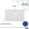 imageSuperio Ribbed Collection  Decorative Plastic Lidded Home Storage Bins Organizer Baskets Large White 1 Pack  15 Liter Stackable Container Box for Organizing Closet Shelves Drawer ShelfLarge 15 Liter