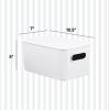 imageSuperio Ribbed Collection  Decorative Plastic Lidded Home Storage Bins Organizer Baskets Large White 1 Pack  15 Liter Stackable Container Box for Organizing Closet Shelves Drawer ShelfMedium 5 Liter