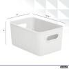imageSuperio Ribbed Collection  Decorative Plastic Lidded Home Storage Bins Organizer Baskets Large White 1 Pack  15 Liter Stackable Container Box for Organizing Closet Shelves Drawer ShelfMedium 5 Liter