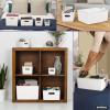 imageSuperio Ribbed Collection  Decorative Plastic Lidded Home Storage Bins Organizer Baskets Large White 1 Pack  15 Liter Stackable Container Box for Organizing Closet Shelves Drawer ShelfLarge 15 Liter