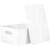 imageSuperio Ribbed Collection  Decorative Plastic Lidded Home Storage Bins Organizer Baskets Medium White 1 Pack  5 Liter Stackable Container Box for Organizing Closet Shelves Drawer ShelfLarge 15 Liter