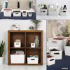 imageSuperio Ribbed Collection  Decorative Plastic Lidded Home Storage Bins Organizer Baskets Medium White 1 Pack  5 Liter Stackable Container Box for Organizing Closet Shelves Drawer ShelfMedium 5 Liter