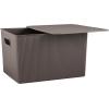 imageSuperio Ribbed Collection  Decorative Plastic Lidded Home Storage Bins Organizer Baskets XLarge Brown 1 Pack  22 Liter Stackable Container Box for Organizing Closet Shelves Drawer ShelfXLarge 22 Liter