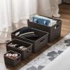 imageSuperio Ribbed Collection  Decorative Plastic Lidded Home Storage Bins Organizer Baskets XLarge Brown 1 Pack  22 Liter Stackable Container Box for Organizing Closet Shelves Drawer ShelfXLarge 22 Liter