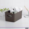 imageSuperio Ribbed Collection  Decorative Plastic Lidded Home Storage Bins Organizer Baskets XLarge Brown 1 Pack  22 Liter Stackable Container Box for Organizing Closet Shelves Drawer ShelfMedium 5 Liter