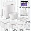 imageSuperio Ribbed Collection  Superio Lid for Decorative Plastic Open Home Storage Bins Organizer Baskets Medium White  for Organizing Closet Shelves Drawer Shelf 5 Liter