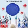imageSuperio Round Snow Saucer Sleds Plastic Disc Sleds for Kids and Adults Heavy Duty Sled Discs with Handles for Downhill Sledding Winter Outdoor Sports RedBlue 24quot