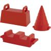 imageSuperio Sand Toy Molds Bundle  3Pack Sand Play Shape Molds Set Brick Mold Perforated Block Mold and Tower Mold for Building a Beach Castle or Sand Fort  Outdoor Toy for KidsBrick  Cone  Crenellated Brick