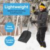 imageSuperio Small Snow Shovel for Car Portable Snow Shovel for Driveway Snow Removal Compact Scooper Shovel Snow Pusher for Stairs 9quot Heavy Duty Plastic Blade with Wood Handle 34quot 2 BlueBlack