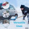 imageSuperio Small Snow Shovel for Car Portable Snow Shovel for Driveway Snow Removal Compact Scooper Shovel Snow Pusher for Stairs 9quot Heavy Duty Plastic Blade with Wood Handle 34quot 2 BlueBlue