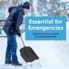 imageSuperio Small Snow Shovel for Car Portable Snow Shovel for Driveway Snow Removal Compact Scooper Shovel Snow Pusher for Stairs 9quot Heavy Duty Plastic Blade with Wood Handle 34quot 2 BlueBlack