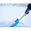 imageSuperio Small Snow Shovel for Car Portable Snow Shovel for Driveway Snow Removal Compact Scooper Shovel Snow Pusher for Stairs 9quot Heavy Duty Plastic Blade with Wood Handle 34quot 2 BlueBlue
