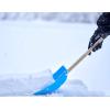 imageSuperio Small Snow Shovel for Car Portable Snow Shovel for Driveway Snow Removal Compact Scooper Shovel Snow Pusher for Stairs 9quot Heavy Duty Plastic Blade with Wood Handle 34quot 2 BlueBlue2