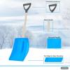 imageSuperio Small Snow Shovel for Car Portable Snow Shovel for Driveway Snow Removal Compact Scooper Shovel Snow Pusher for Stairs 9quot Heavy Duty Plastic Blade with Wood Handle 34quot 2 BlueBlue