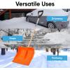 imageSuperio Snow Shovel for Driveway Stairs Car Snow Removel Scooper Shovel Snow Pusher Sturdy Heavy Duty Plastic with Wooden Metal Handle Black Pusher22 Orange