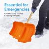 imageSuperio Snow Shovel for Driveway Stairs Car Snow Removel Scooper Shovel Snow Pusher Sturdy Heavy Duty Plastic with Wooden Metal Handle Black Pusher22 Orange