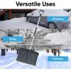 imageSuperio Snow Shovel for Driveway Stairs Car Snow Removel Scooper Shovel Snow Pusher Sturdy Heavy Duty Plastic with Wooden Metal Handle Black Pusher2Black