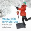 imageSuperio Snow Shovel for Driveway Stairs Car Snow Removel Scooper Shovel Snow Pusher Sturdy Heavy Duty Plastic with Wooden Metal Handle Black Pusher2Black