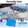 imageSuperio Snow Shovel for Driveway Stairs Car Snow Removel Scooper Shovel Snow Pusher Sturdy Heavy Duty Plastic with Wooden Metal Handle Black Pusher2Blue2