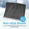 imageSuperio Snow Shovel for Driveway Stairs Car Snow Removel Scooper Shovel Snow Pusher Sturdy Heavy Duty Plastic with Wooden Metal Handle Black Pusher2Black