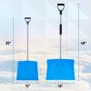 imageSuperio Snow Shovel for Driveway Stairs Car Snow Removel Scooper Shovel Snow Pusher Sturdy Heavy Duty Plastic with Wooden Metal Handle Black Pusher2Blue2