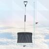 imageSuperio Snow Shovel for Driveway Stairs Car Snow Removel Scooper Shovel Snow Pusher Sturdy Heavy Duty Plastic with Wooden Metal Handle Black Pusher2Black