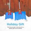 imageSuperio Snow Shovel for Driveway Stairs Car Snow Removel Scooper Shovel Snow Pusher Sturdy Heavy Duty Plastic with Wooden Metal Handle Black Pusher2Blue2