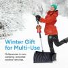 imageSuperio Snow Shovel for Driveway Stairs Car Snow Removel Scooper Shovel Snow Pusher Sturdy Heavy Duty Plastic with Wooden Metal Handle Blue DeepBlack Pusher2