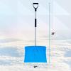 imageSuperio Snow Shovel for Driveway Stairs Car Snow Removel Scooper Shovel Snow Pusher Sturdy Heavy Duty Plastic with Wooden Metal Handle BlueA