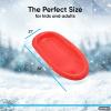 imageSuperio Toboggan Snow Sled for Kids and Adults 36quot and 48quot Heavy Duty Plastic Slider with Handles and Hole for Pull Ropes Kid and Adult Winter Fun Red36