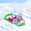 imageSuperio Toboggan Snow Sled for Kids and Adults 36quot and 48quot Heavy Duty Plastic Slider with Handles and Hole for Pull Ropes Kid and Adult Winter Fun 3 PackRed  Blue  Green48