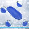imageSuperio Toboggan Snow Sled for Kids and Adults Heavy Duty Plastic Slider with Handles and Hole for Pull Ropes Kid and Adult Winter FunBlue