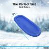 imageSuperio Toboggan Snow Sled for Kids and Adults Heavy Duty Plastic Slider with Handles and Hole for Pull Ropes Kid and Adult Winter FunBlue