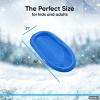 imageSuperio Toboggan Snow Sled for Kids and Adults Heavy Duty Plastic Slider with Handles and Hole for Pull Ropes Kid and Adult Winter FunBlue