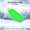 imageSuperio Toboggan Snow Sled for Kids and Adults Heavy Duty Plastic Slider with Handles and Hole for Pull Ropes Kid and Adult Winter FunGreen