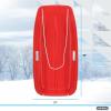 imageSuperio Toboggan Snow Sled for Kids and Adults Heavy Duty Plastic Slider with Handles and Hole for Pull Ropes Kid and Adult Winter FunRed